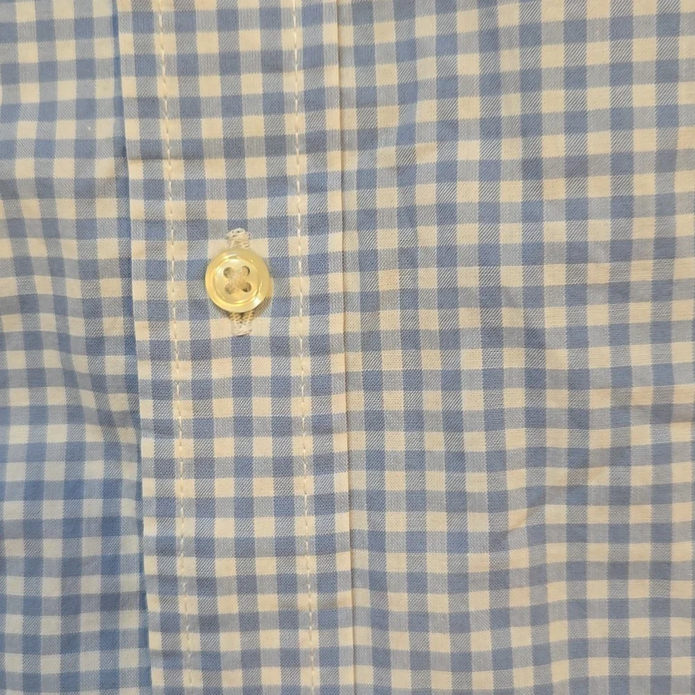 Ralph Lauren Blue/White Checkered Print Button-Down Shirt